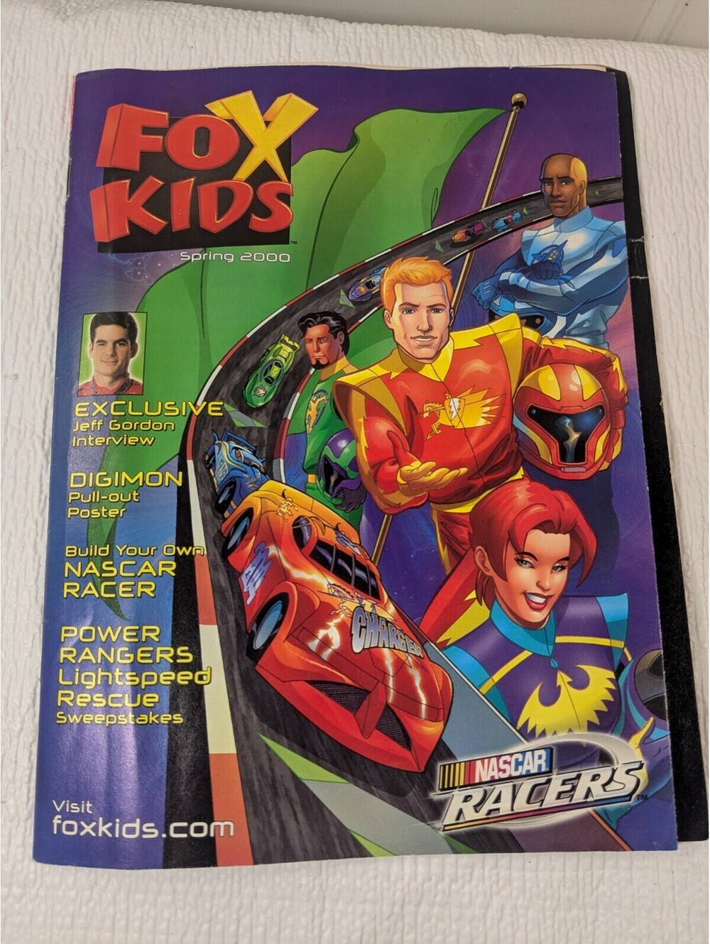 Fox Kids Magazine Spring 2000 Pullout Digimon Poster NASCAR Racers Jeff Gordon